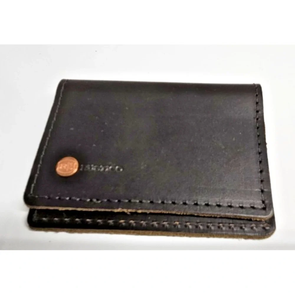 RUSTICO VOYAGER‎  bifold thick leather small wallet dark brown